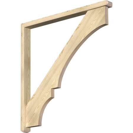 Ekena Millwork Balboa Craftsman Rough Sawn Bracket w/ Offset Brace, Douglas Fir, 4"W x 48"D x 48"H BKT0402X48X48BOA04RDF